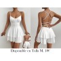 Traje de mujer Y2K sin espalda, cuello halter VESTIDO BLANCO
