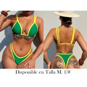 Conjunto de bikini sexy para mujer BIKINI VERDE Y AMARILLO