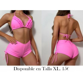 Traje de tanquíni de moda BIKINI ROSA