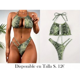 New Bikini Sexy con Estampado de Serpiente BIKINI VERDE