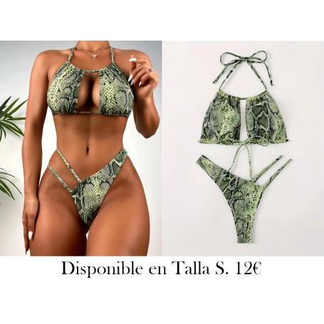 New Bikini Sexy con Estampado de Serpiente BIKINI VERDE