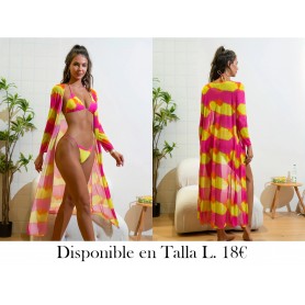 Conjunto de Bañador Bikini de 3 Piezas BIKINO AMARILLO Y FUSCIA BIKINI COLORES