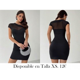 Nuevo vestido negro elegante y sexy con parches VESTIDO NEGRO