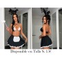 Fantasy Costume Conjunto de disfraz de chica conejita sexy (Top, Falda, Tocado) TRAJE CONEJA MUCAMA