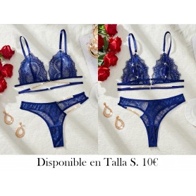 2 piezas de conjunto de lencería AZUL