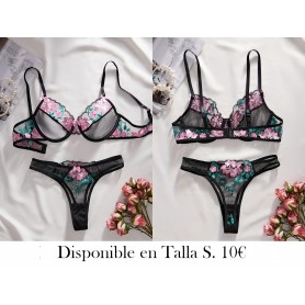 2 piezas de lencería sexy para mujer LENCERIA NEGRA