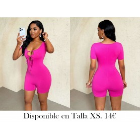 Mono pitillo de un solo color, simple y de moda ENTERIZO FUSCIA