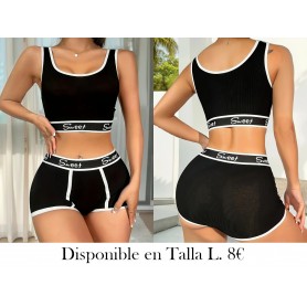 Conjunto de sujetadores de bordado inglés LENCERIA NEGRA SWEET