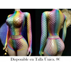 1pc Vestido de Playa Sexy para Mujer CONJUNTO MALLA COLORES
