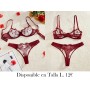 Conjunto de lencería sexy, sujetador y braguitas CONJUNTO LENCERIA VINO