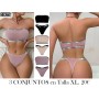 Juego de 3 Body sin Tirantes con Diseño Plateado 3 CONJUNTO LENCERIA STRAPLESS