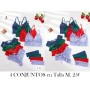 4 piezas Conjunto de Sostén de Encaje 4 CONJUNTOS LENCERIA COLORES