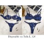 Conjunto de 2 piezas de lencería elegante CONJUNTO LENCERIA AZUL