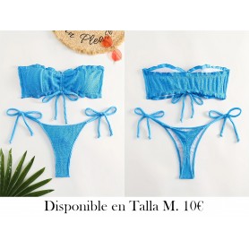 Traje de Baño Bikini Ajustado y Sexy BIKINI AZUL STRAPLESS