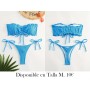 Traje de Baño Bikini Ajustado y Sexy BIKINI AZUL STRAPLESS