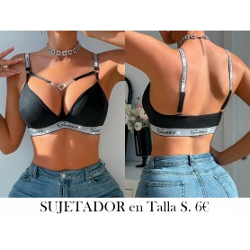 [Elegante y Avanzado en Moda] Sujetador de Mujer con Rayas Negras SUJETAWDOR NEGRO LENCERIA NEGRA SWEET