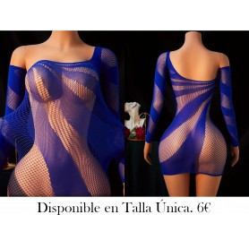 Body de Red Sexy para Mujer VESTIDO MALLA AZUL