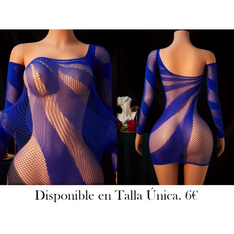 Body de Red Sexy para Mujer VESTIDO MALLA AZUL