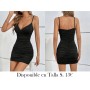 Vestido Mini Ajustado con Escote en V VESTIDO NEGRO