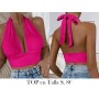 Top Bandeau Elegante Sin Espalda para Mujer TOP FUSCIA