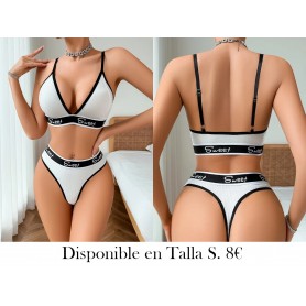 1 Juego de Sujetadores y Bragas de Mujer SWETT LENCERIA BLANCA