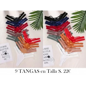 9 piezas de liguero cómodo para mujer 9 TANGAS COLORES
