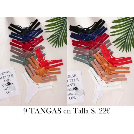 9 piezas de liguero cómodo para mujer 9 TANGAS COLORES