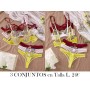 6piezas Conjunto de Lencería Elegante de Bordado LENCERIA VINO BLANCA AMARILLA
