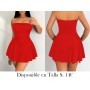 Mujeres Sexy Vestido de Verano Bandeau VESTIDO ROJO STRAPLESS