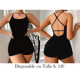 Romper sin espalda sexy para mujeres ENTERIZO NEGRO