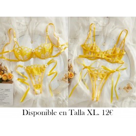 Conjunto de sujetadores amarillos de lencería CONJUNTO LENCERIA AMARILLA