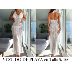 Vestido de Playa Elegante y Transparente VESTIDO LENCERIA BLANCA