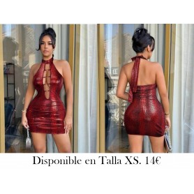 Elegante vestido mini de cuerpo rojo VESTIDO ROJO VESTIDO VINO