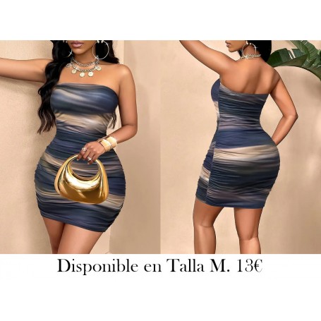 Vestido de Fiesta Ajustado VESTIDO DEGRADADO VESTIDO STRAPLESS