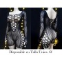 Traje de talla grande sexy de manga larga VESTIDO MALLA NEGRA
