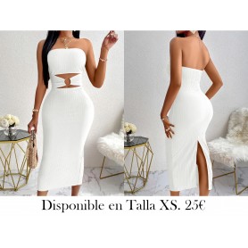 Traje de jumpsuit de cuerpo entero VESTIDO BLANCO STRAPLESS