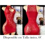 Vestido de Lencería Sexy Transparente VESTIDO MALLA VINO