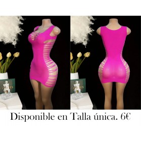 Vestido de malla abierta para mujer VESTIDO MALLA FUSCIA
