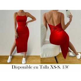 Vestido Elegante de Mujer con Hombros VESTIDO ROJO LARGO