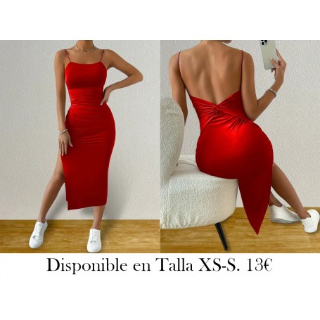 Vestido Elegante de Mujer con Hombros VESTIDO ROJO LARGO