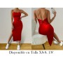 Vestido Elegante de Mujer con Hombros VESTIDO ROJO LARGO
