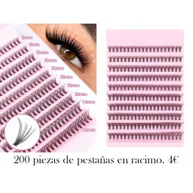 200 piezas/paquete Pestañas postizas en racimo