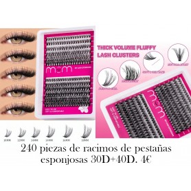 240 piezas de racimos de pestañas esponjosas 30D+40D