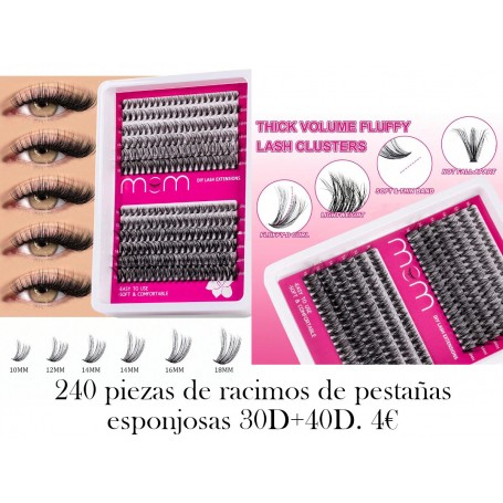 240 piezas de racimos de pestañas esponjosas 30D+40D