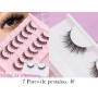 7 pares de pestañas postizas naturales de visón 3D