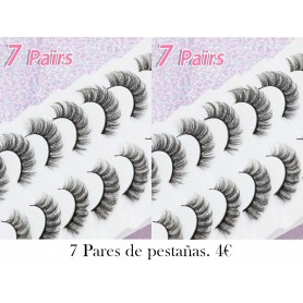 7 pares de pestañas postizas naturales de visón 3D