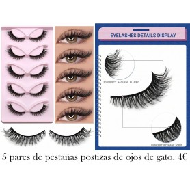 5 pares de pestañas postizas de ojos de gato