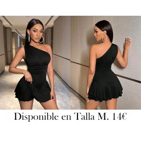 Vestido de mujer de hombro único VESTIDO NEGRO