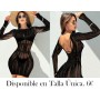 1PC Vestido Sexy de Red con Mangas Largas VESTIDO MALLA NEGRA