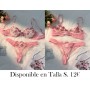 Conjunto de lencería bordada floral CONJUNTO LENCERIA ROSA